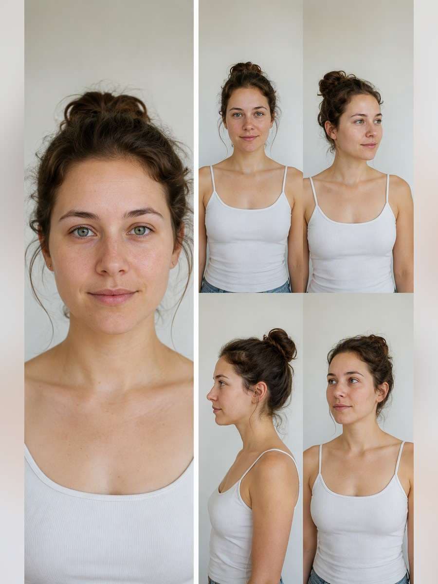 Bare-Face Natural Light Sheet — illustrative image-to-image before and after