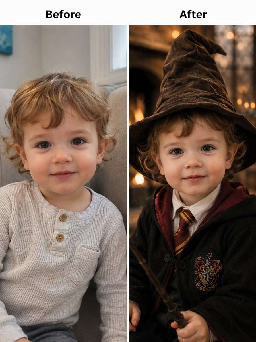 Age 2: Soft Sorting Hat — Golden Bokeh photo