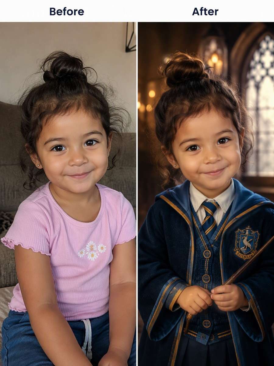 Age 3: Ravenclaw Castle Window — Golden Bokeh photo