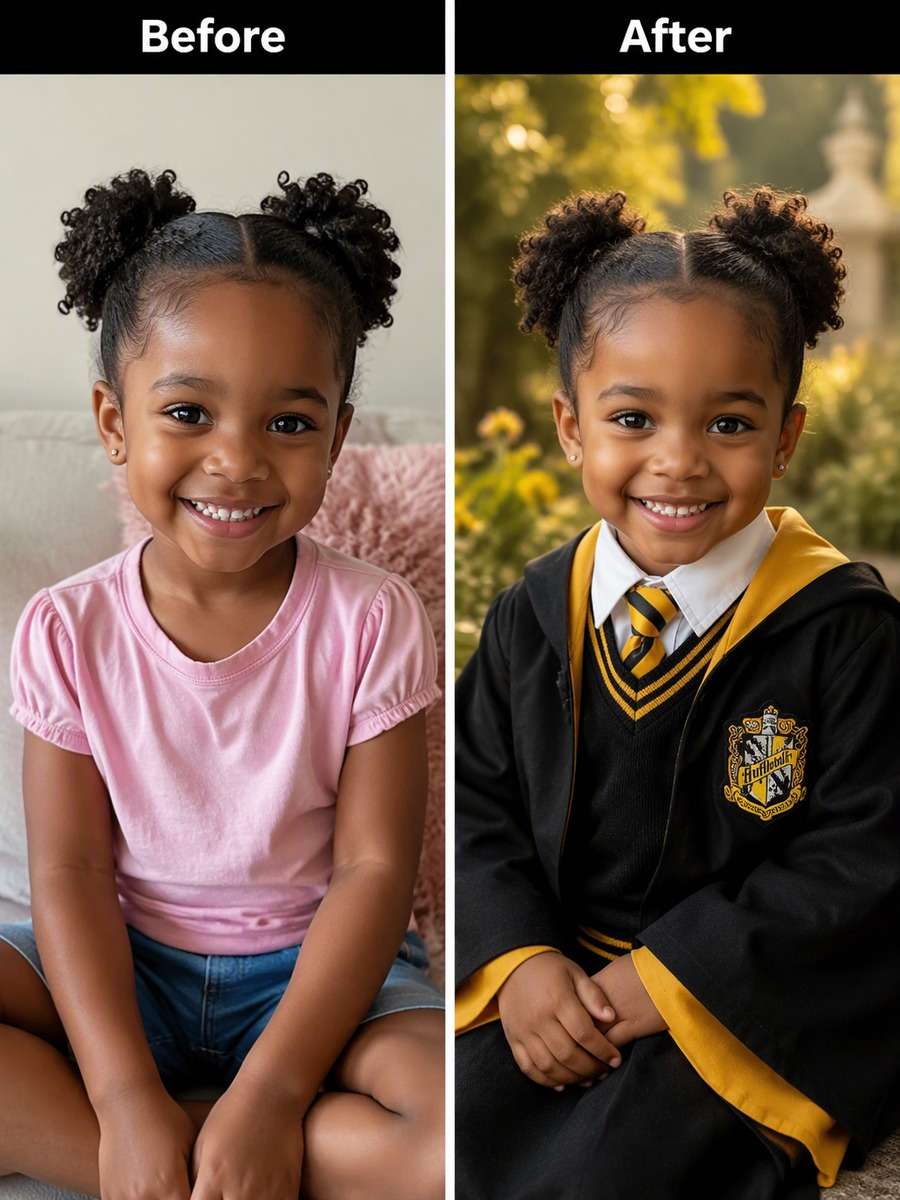 Age 4: Hufflepuff Garden — Golden Bokeh photo