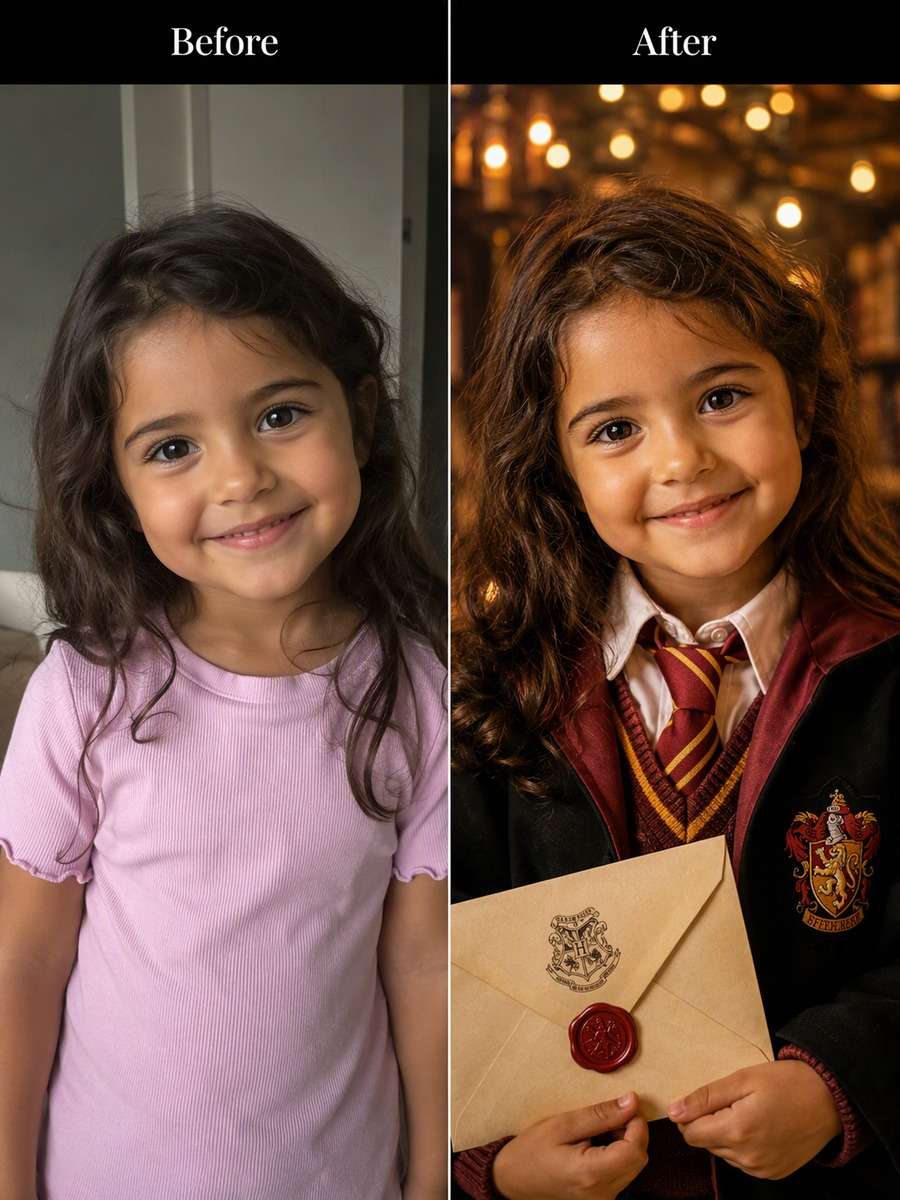 Age 5: Hogwarts Acceptance Letter — Golden Bokeh photo