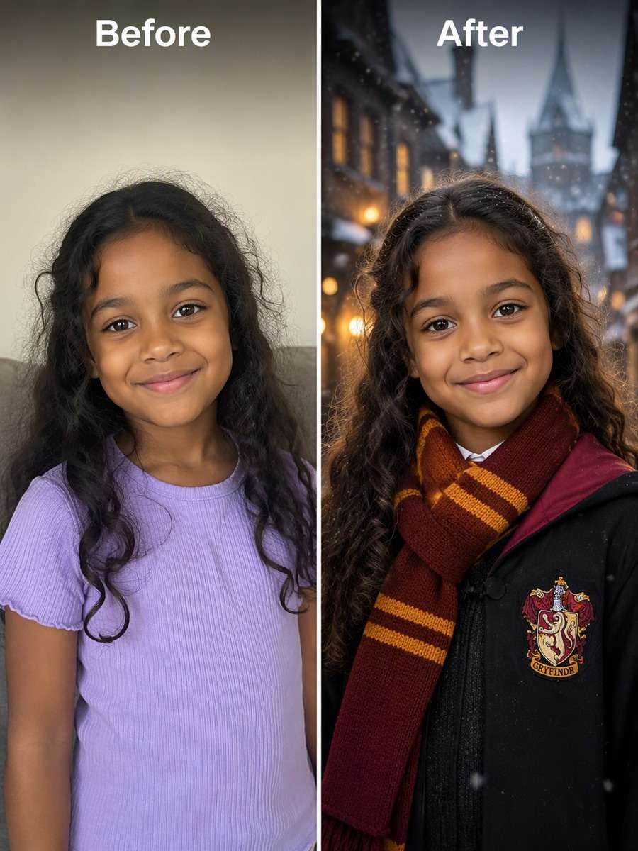 Age 7: Hogsmeade Winter — Golden Bokeh photo