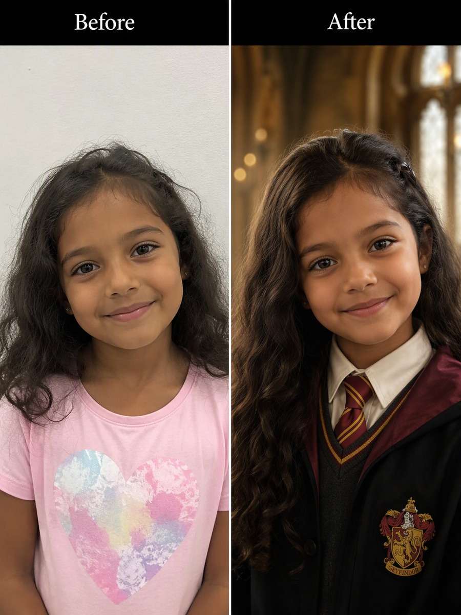 Age 8: Castle Hall Portrait — Golden Bokeh photo