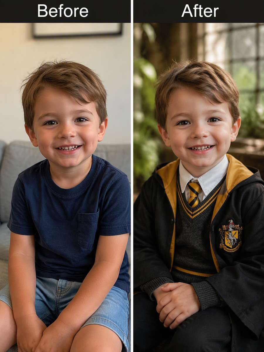 Age 4: Hufflepuff Garden — Soft Window Light photo