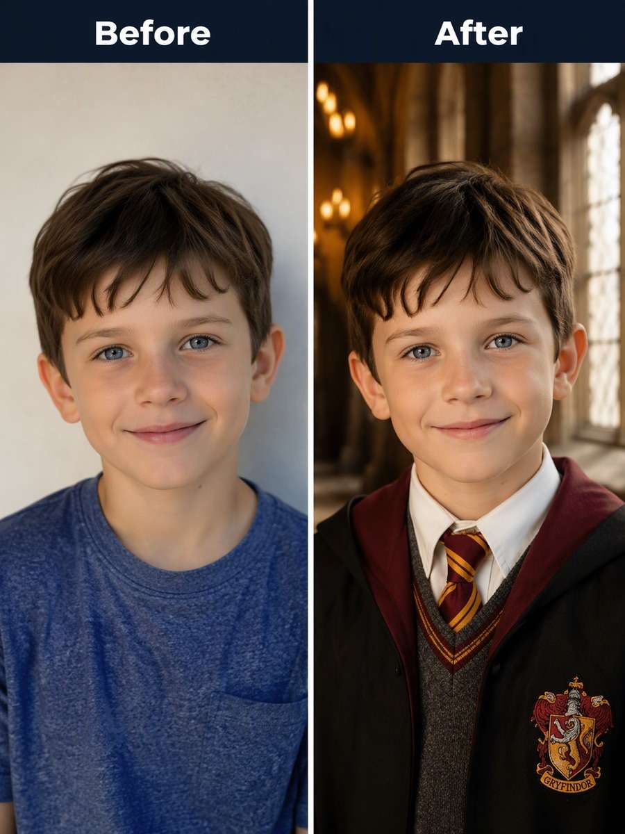 Age 8: Castle Hall Portrait — Soft Window Light photo