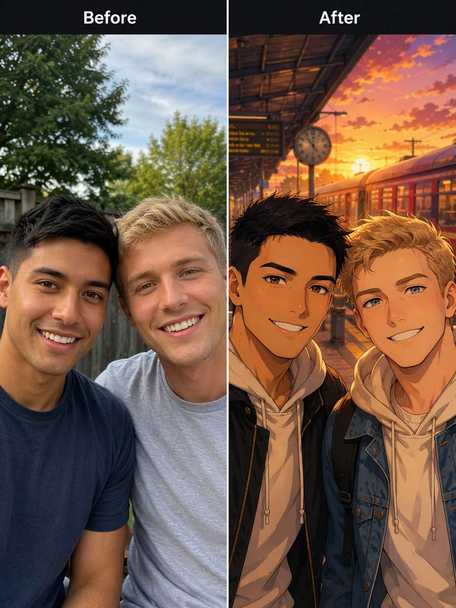 Anime Friendship Portrait photo