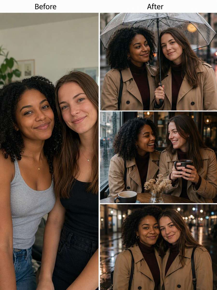 Rainy-Day Friendship Triptych photo