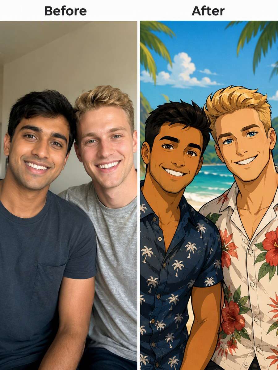 2D Cartoon Best Friends photo