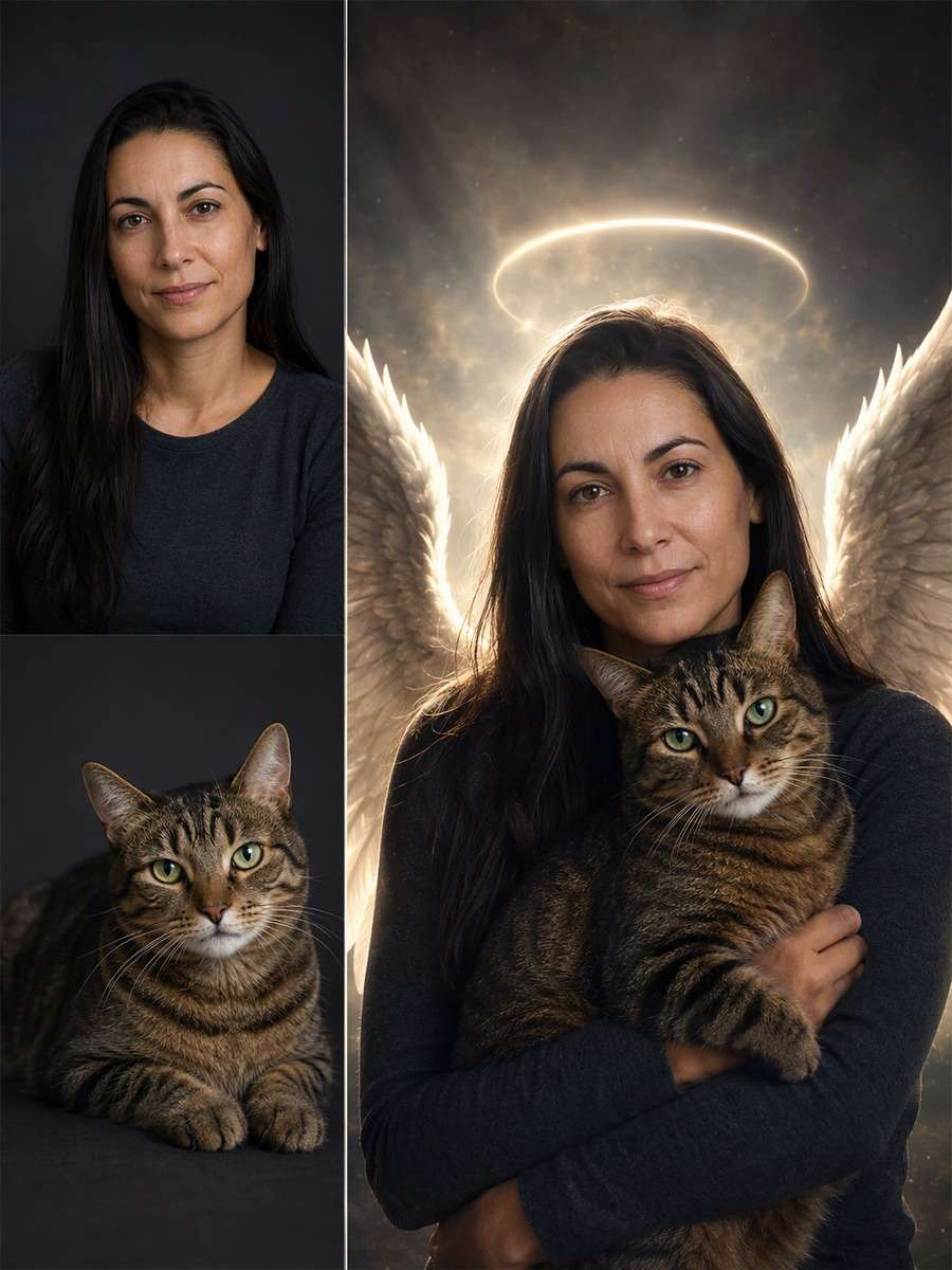 Studio Companion Memorial: reference Before and AI-created remembrance After