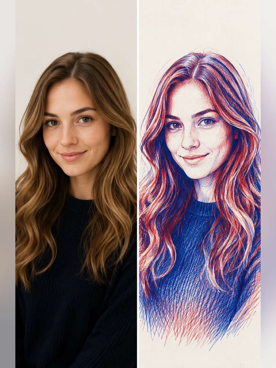 Graphic Pen Illustration - illustrative image-to-image before and after