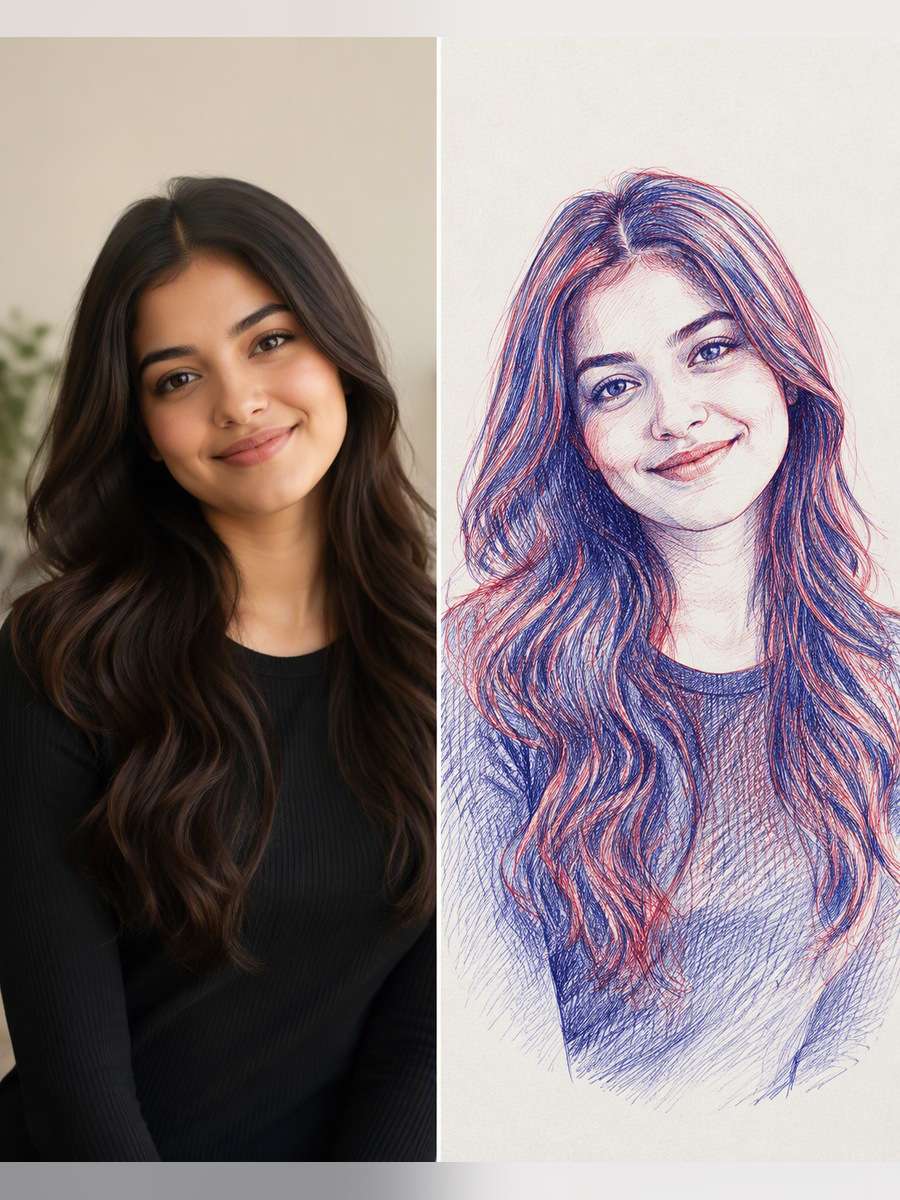 Giftable Sketch Portrait - illustrative image-to-image before and after