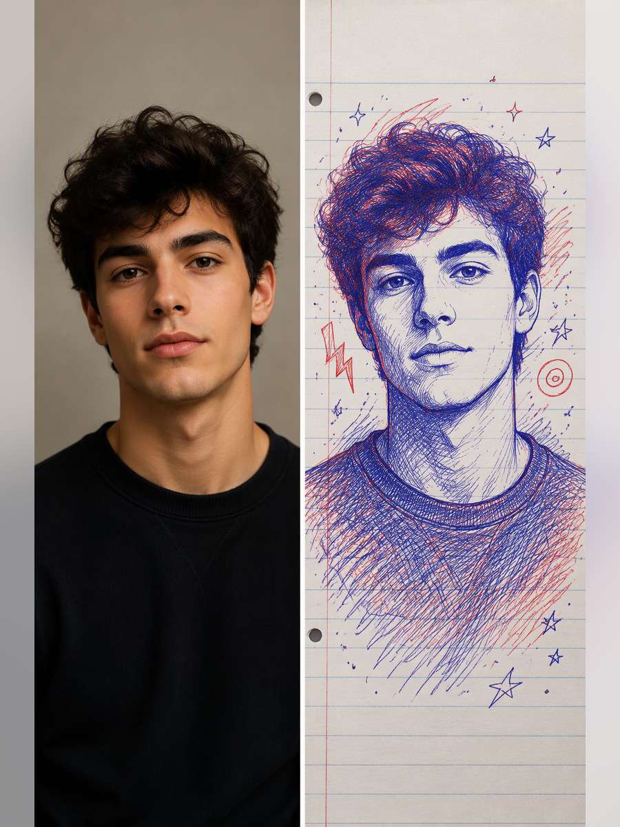 Notebook Margin Art - illustrative image-to-image before and after