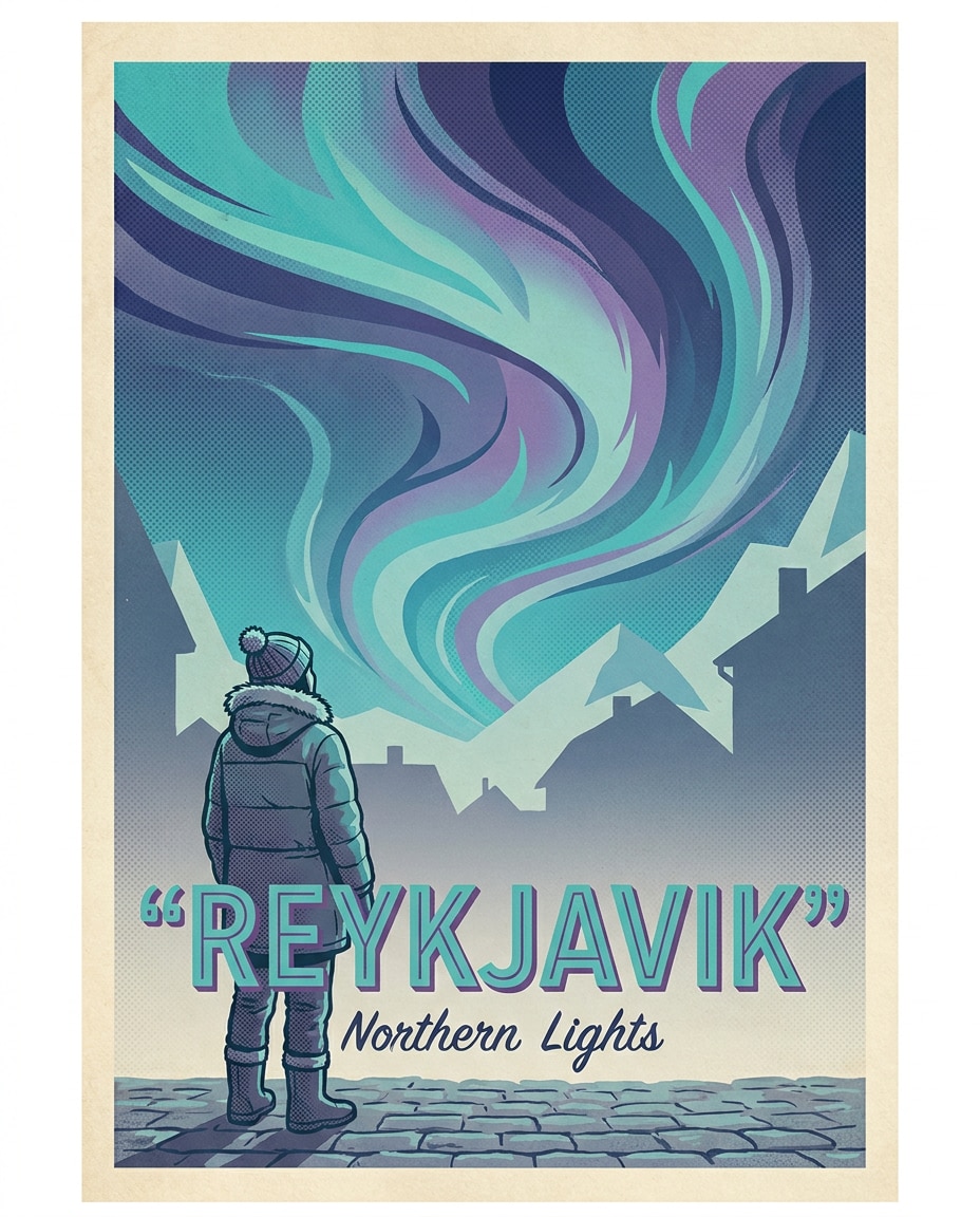 reykjavik northern sky photo
