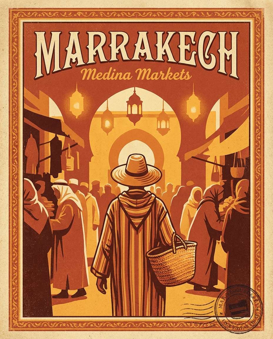 marrakech souk colors photo