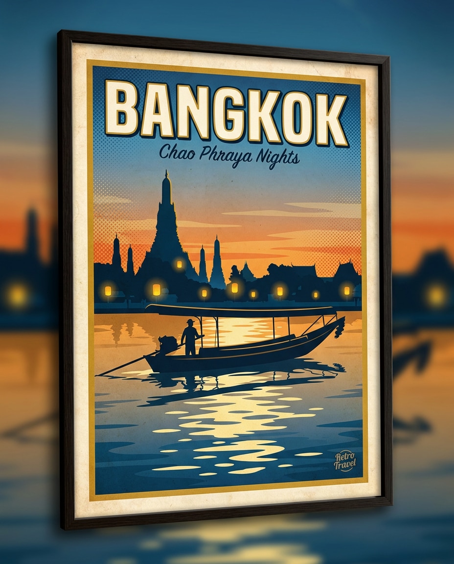 bangkok river lights photo