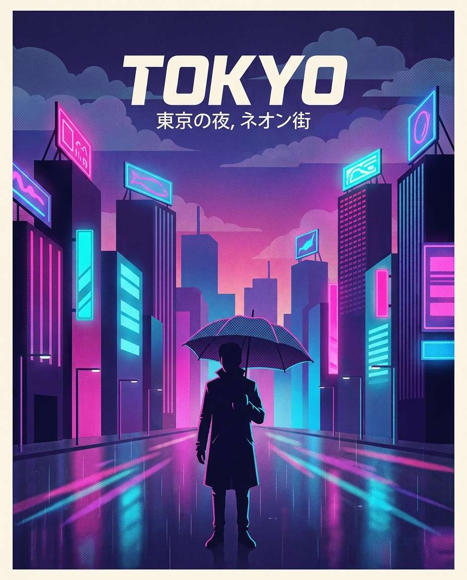 tokyo neon night photo