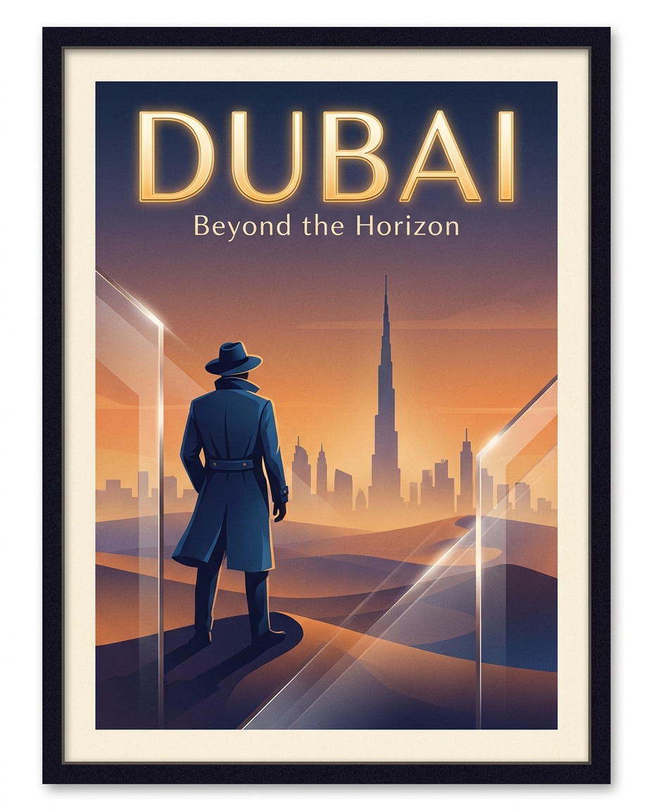 dubai desert skyline photo