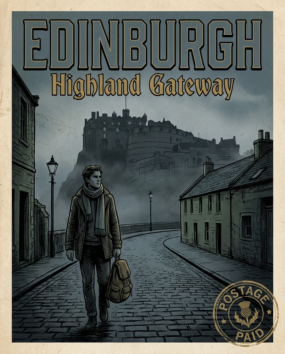 edinburgh misty castles photo