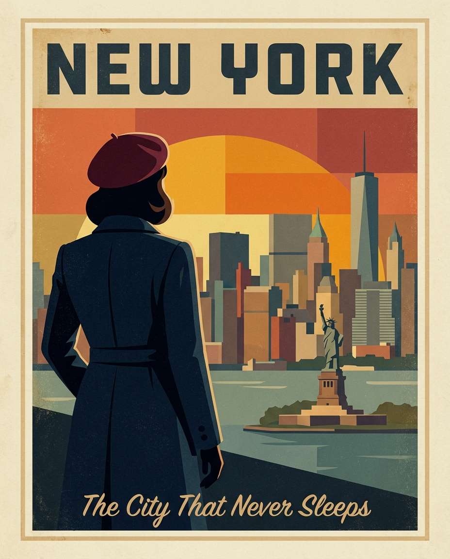 new york skyline classic photo