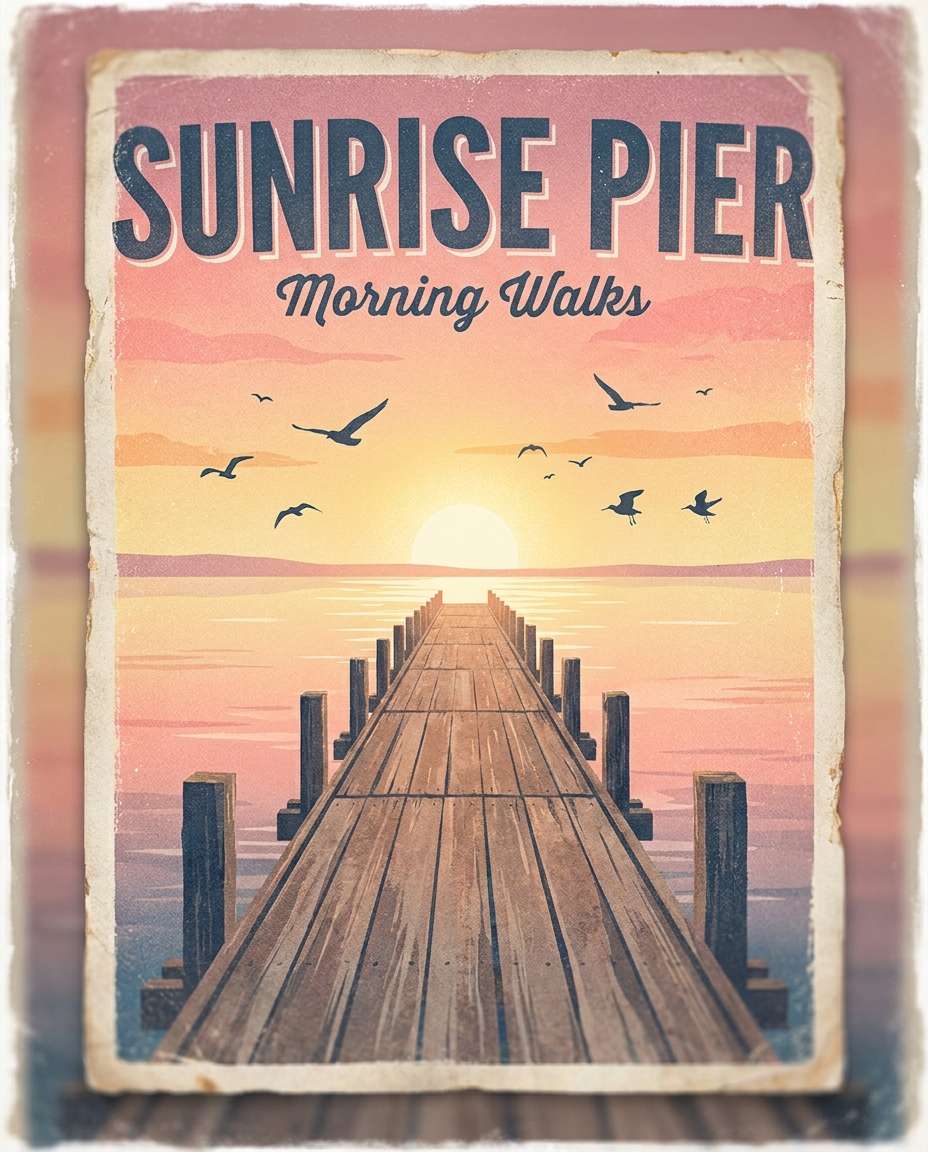 sunrise pier walk photo