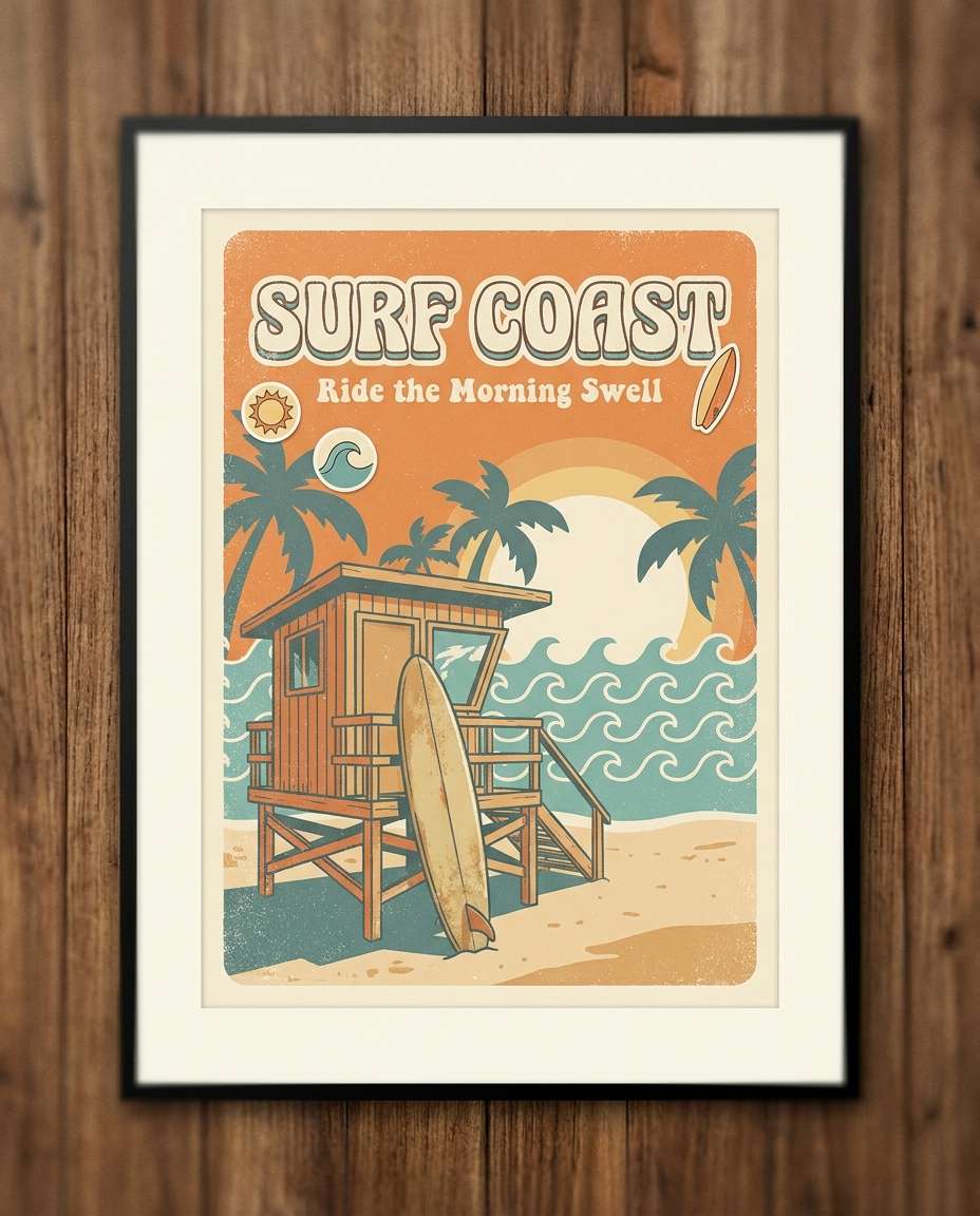 retro surf town photo