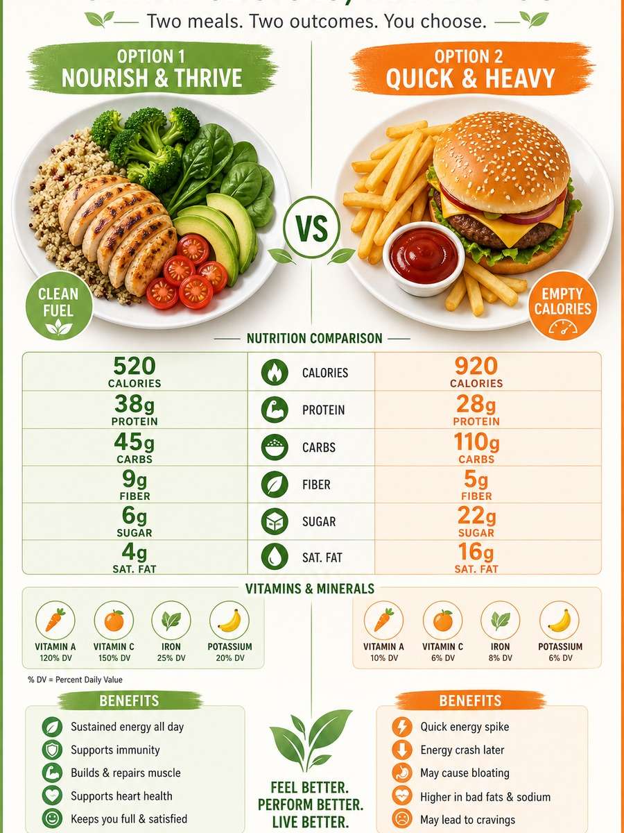 Healthy Food Comparison Chart photo