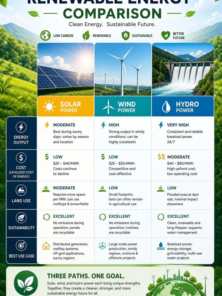 Renewable Energy Comparison Infographic photo