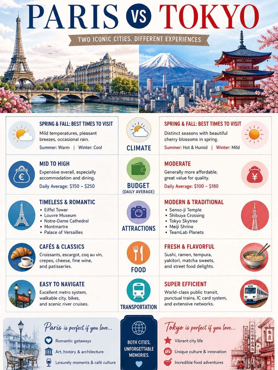 Travel Destination Comparison Infographic photo
