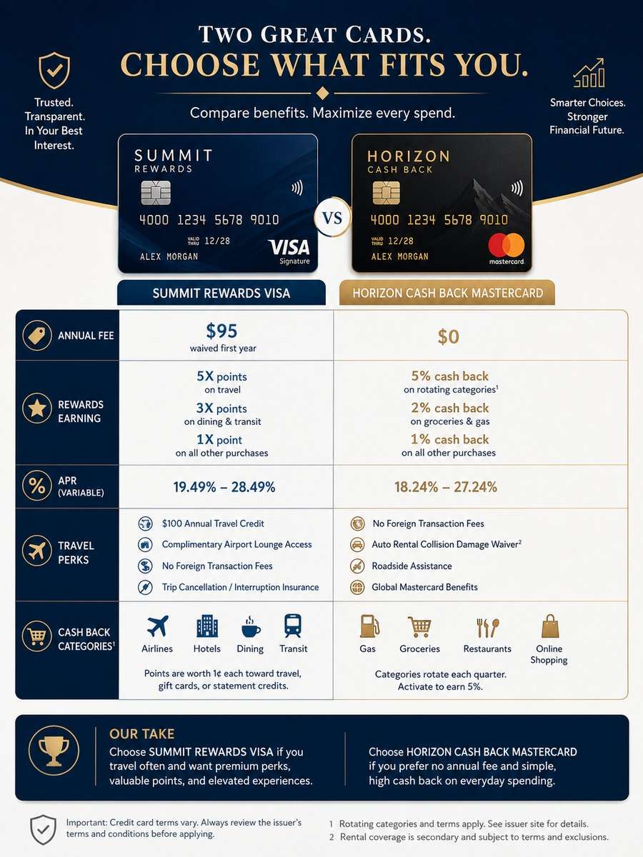 Credit Card Comparison Infographic photo