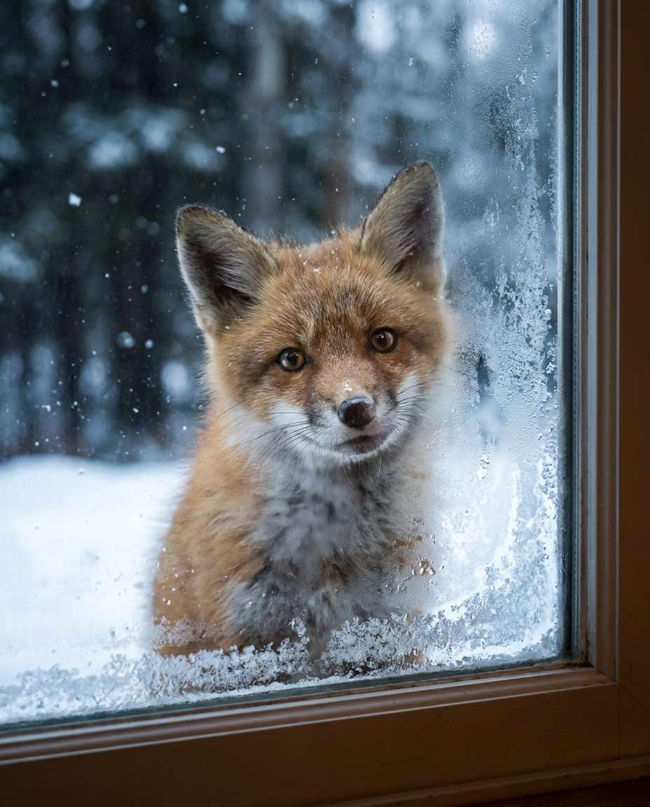 frosty window gaze photo