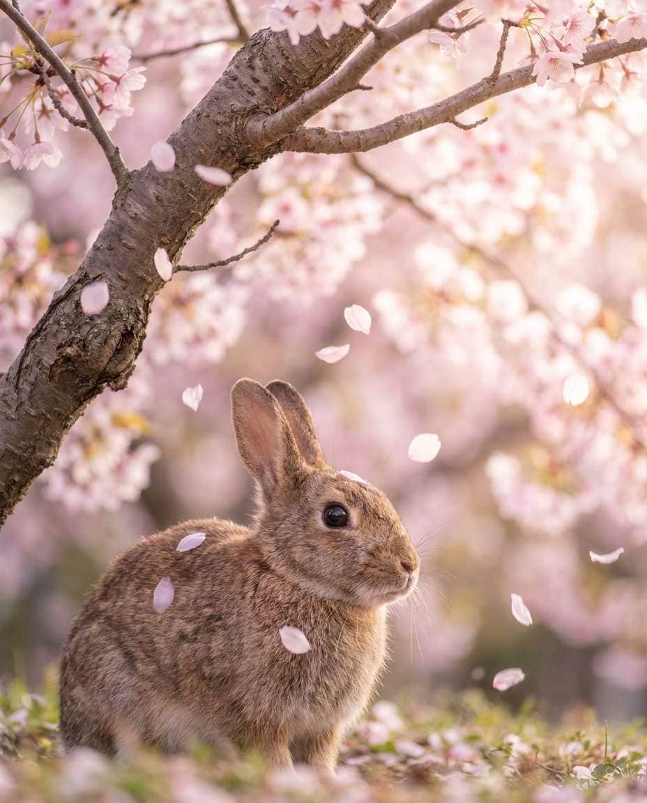 cherry blossom bunny photo