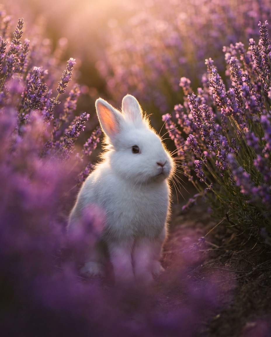 lavender field bunny photo