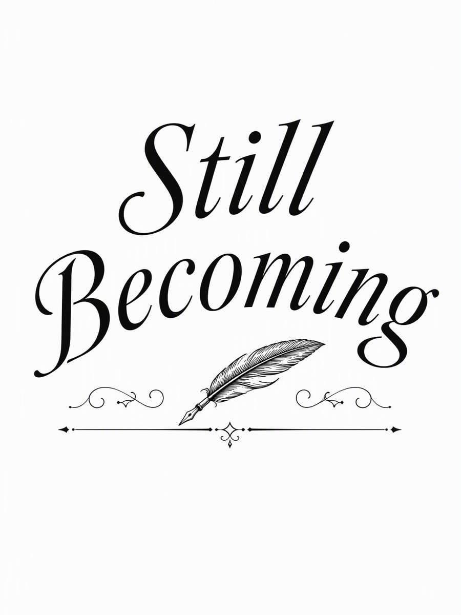 Still Becoming Literary Lettering: AI-generated dark academia tattoo concept