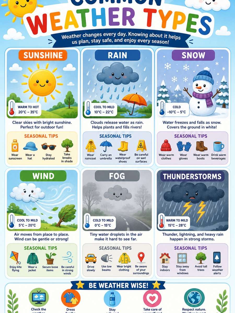 Weather Types Infographic photo