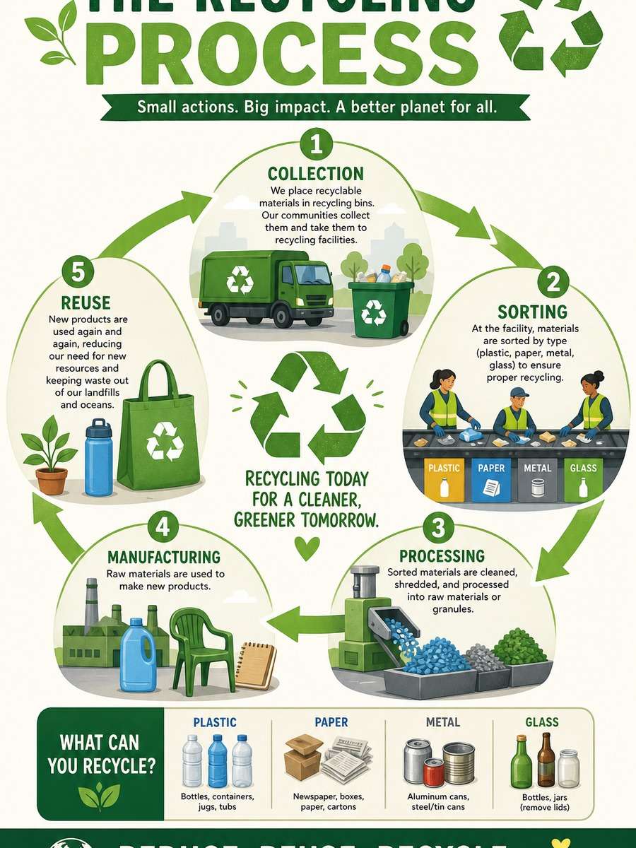 Recycling Process Infographic photo
