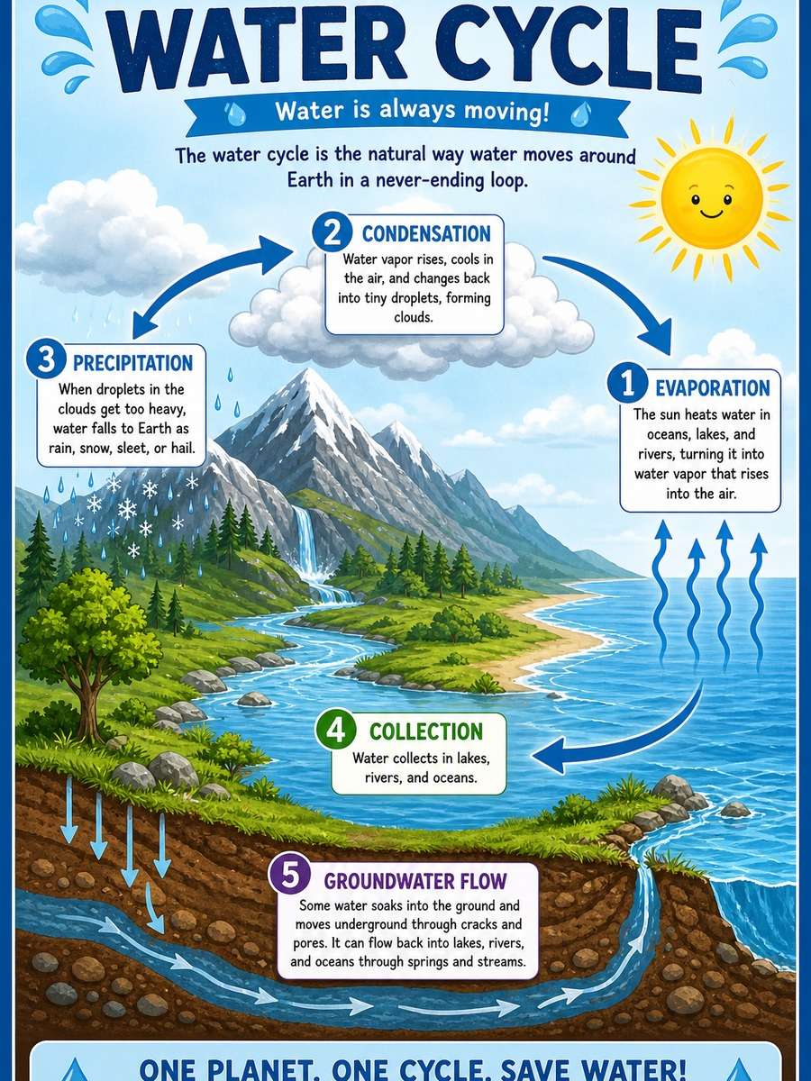 Water Cycle Infographic photo