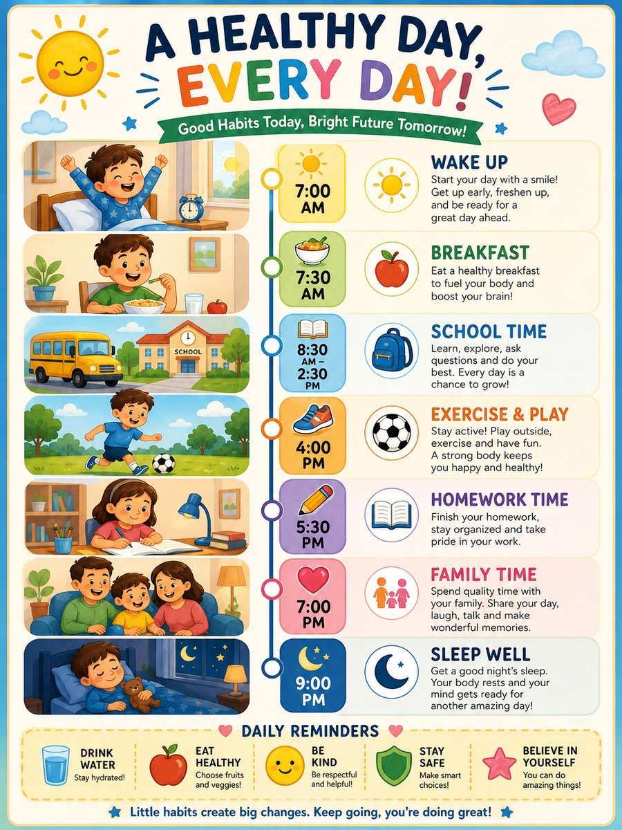 Healthy Daily Routine Infographic photo