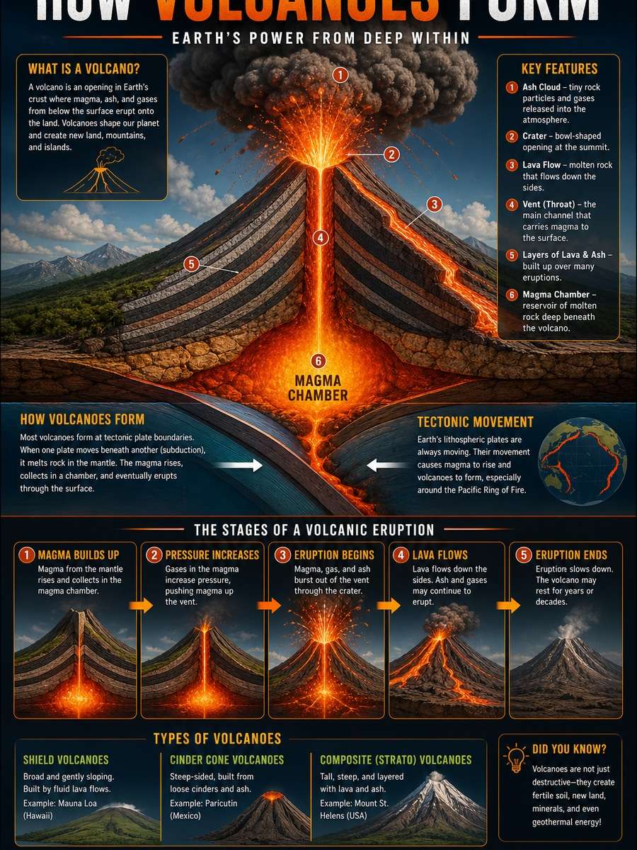 Volcano Formation Infographic photo