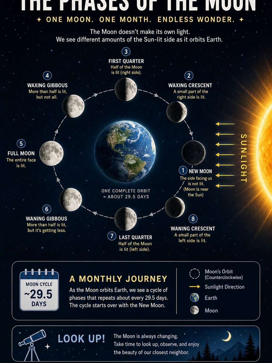 Moon Phases Infographic photo