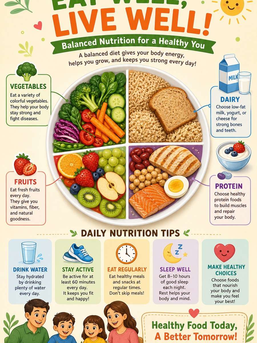 Food Groups and Nutrition Infographic photo