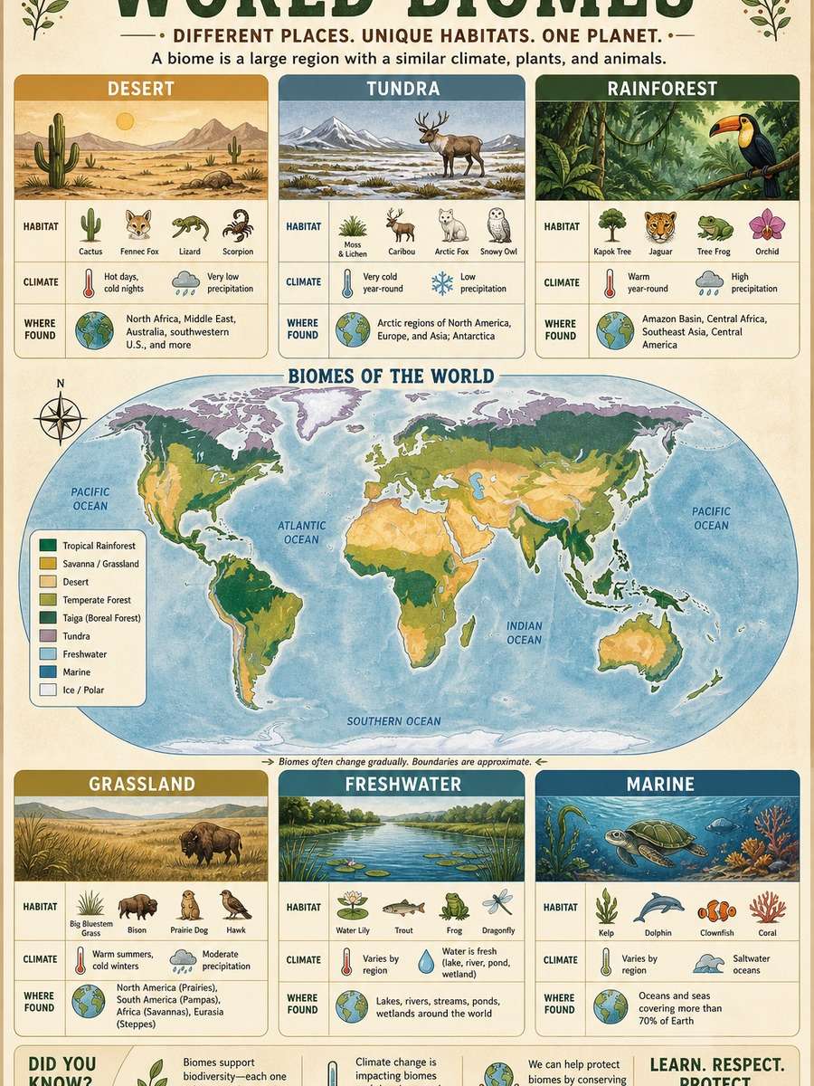 World Biomes Infographic photo