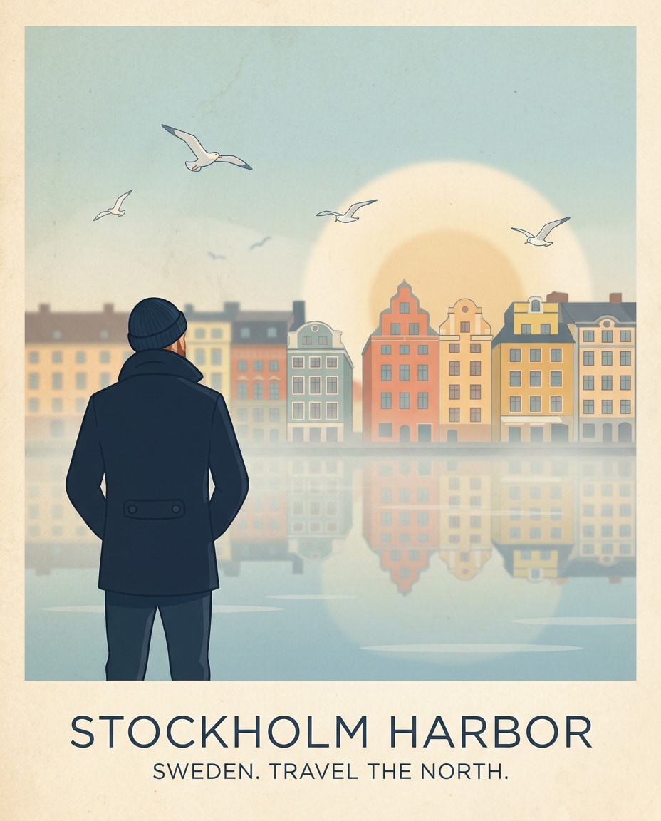 stockholm harbor pastels photo
