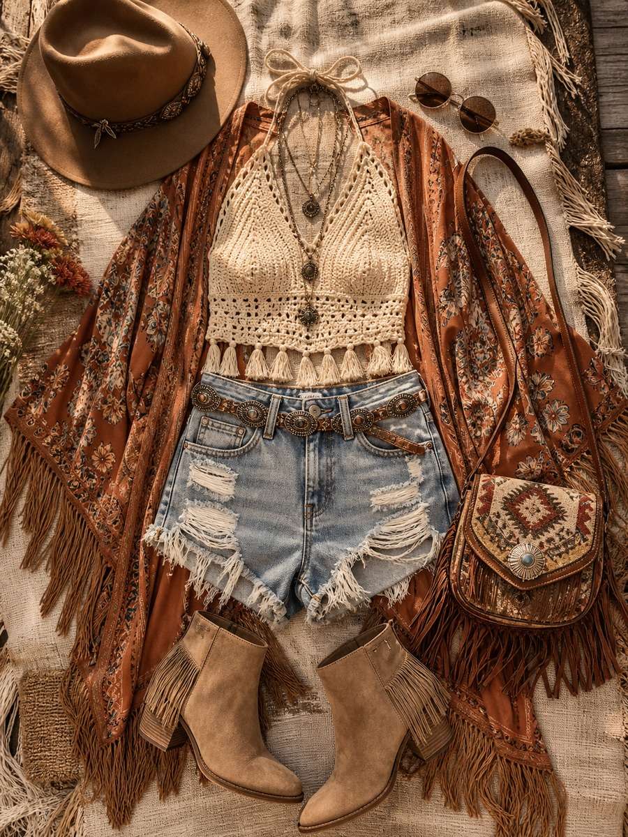 Boho Festival Outfit Layout photo