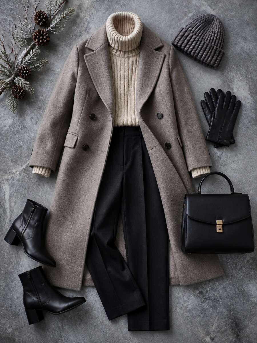 Winter Outerwear Flat Lay photo