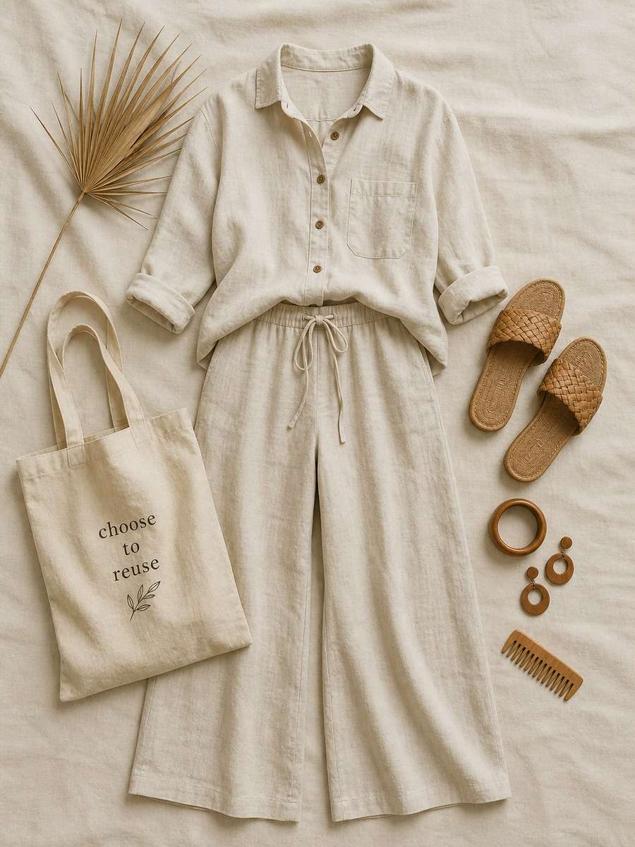 Sustainable Linen Clothing Layout photo