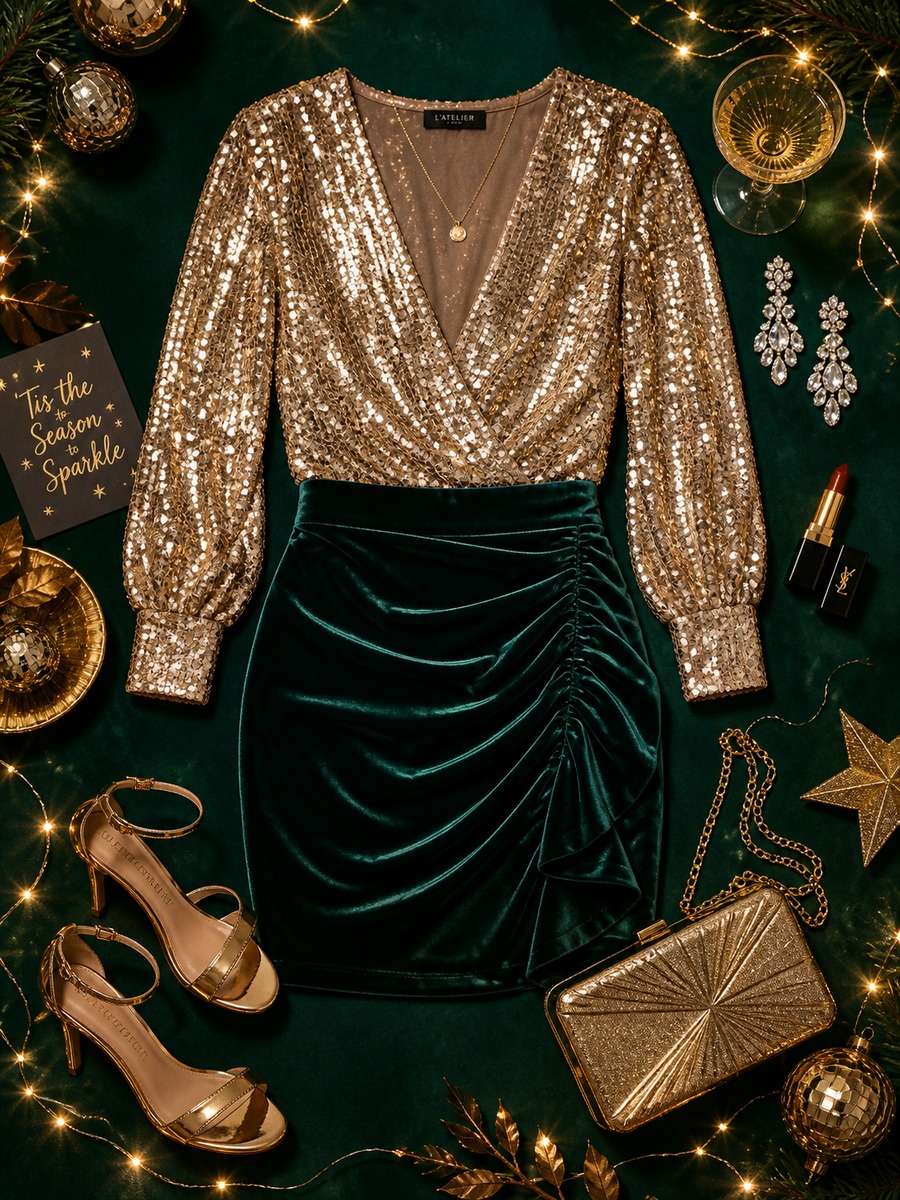 Holiday Party Sparkle Look photo