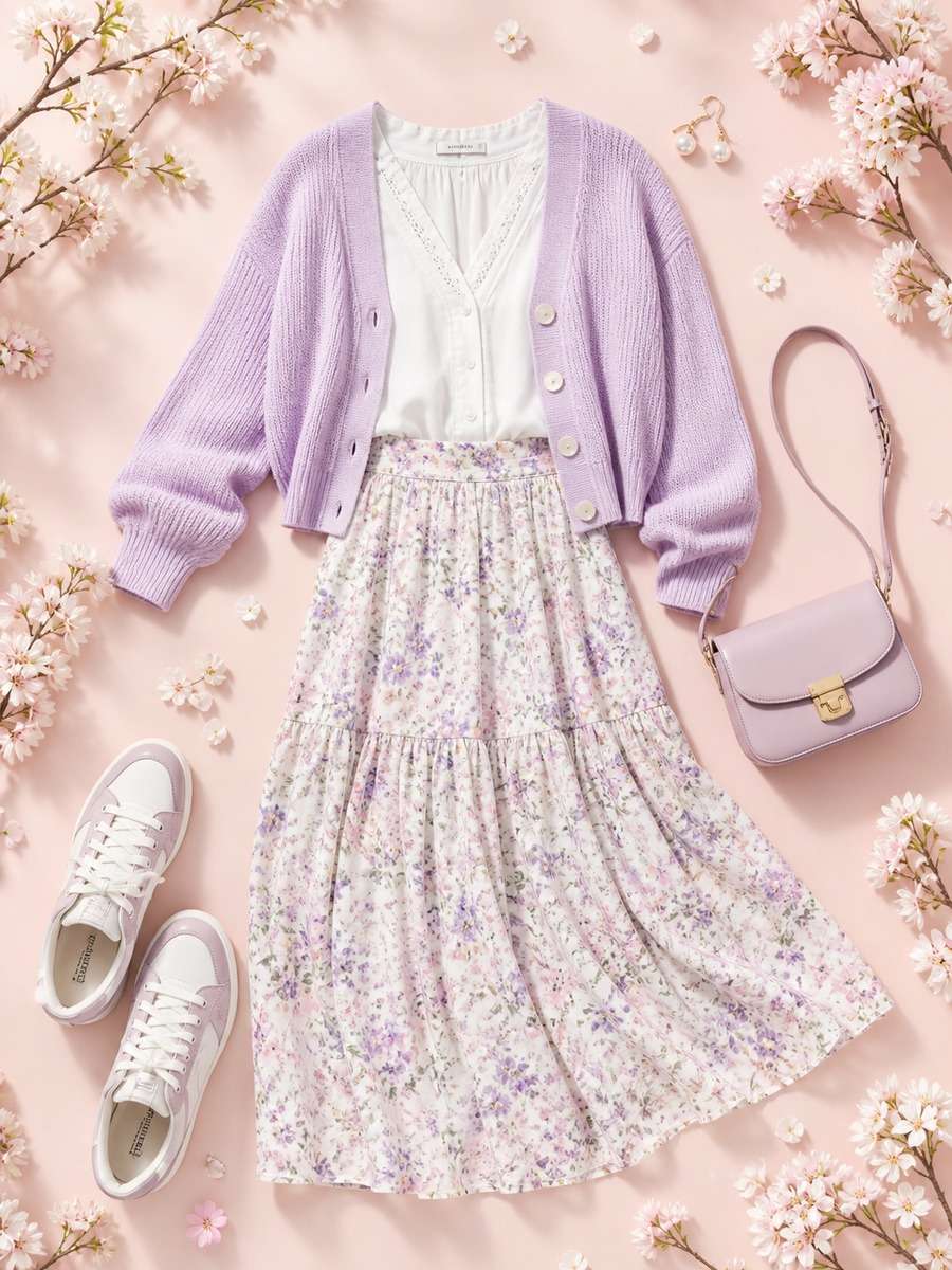 Spring Pastel Outfit Scene photo