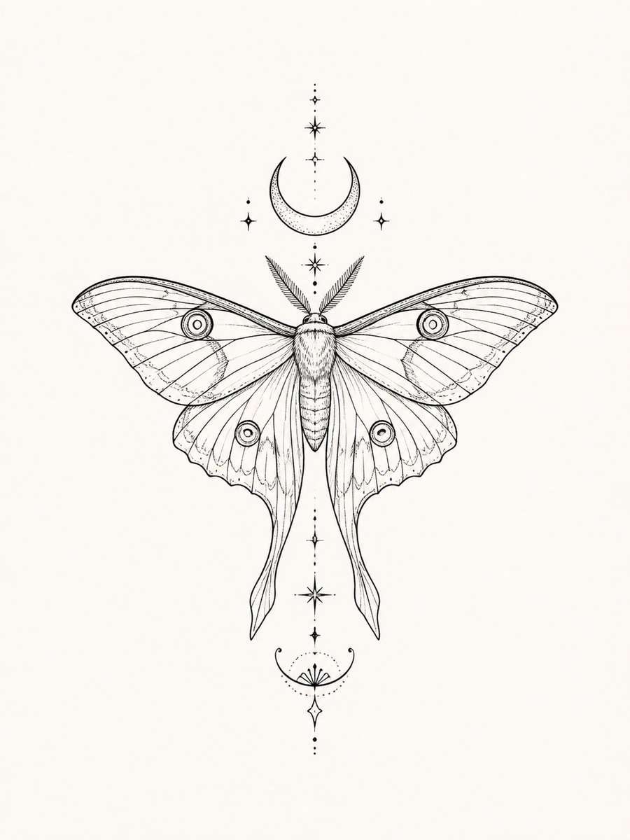 Moth with Crescent Detail photo