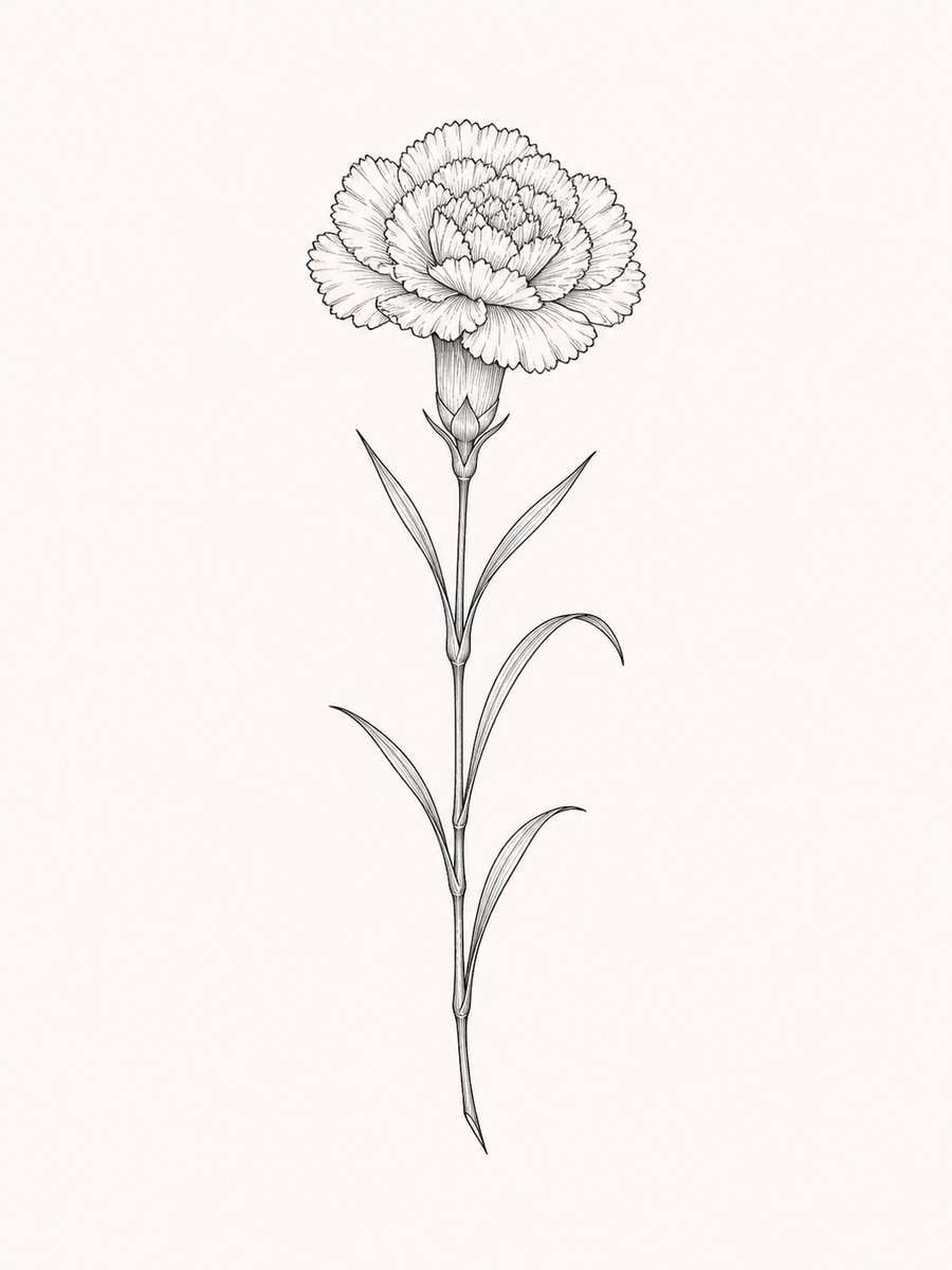 Birth Flower Line Tattoo photo
