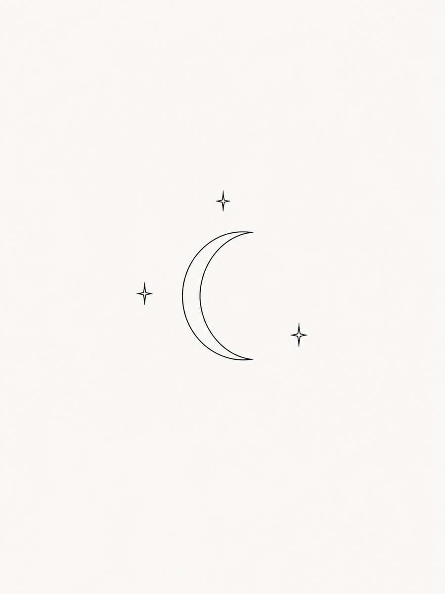 Tiny Crescent Moon and Stars photo